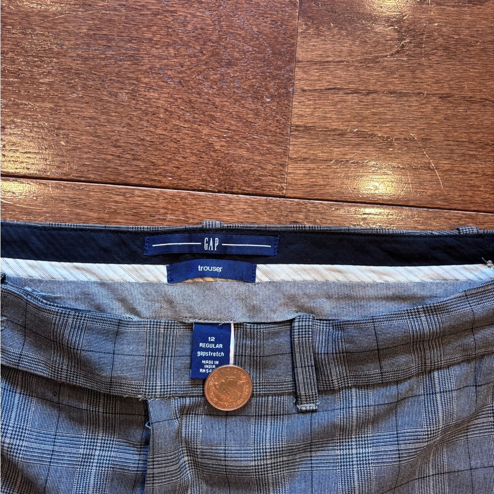 GAP Gray Plaid Trousers